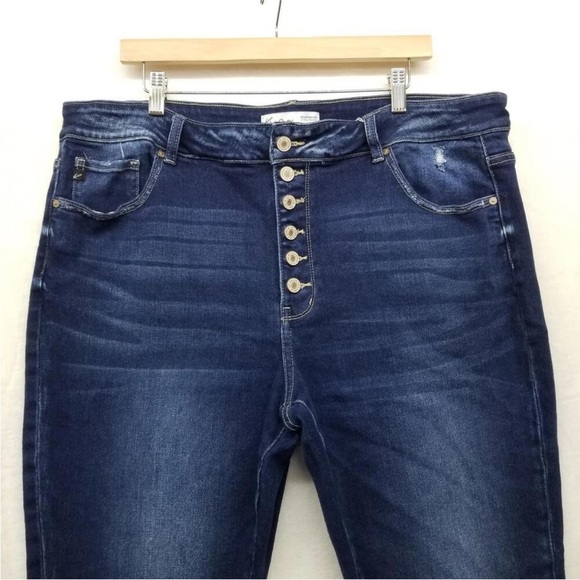 Kancan Maurices Highrise Buttonfly Cropped Jeans 22 Plus Size Denim Jean - Picture 7 of 9